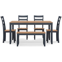 Load image into Gallery viewer, Gesthaven Dining Table with 4 Chairs and Bench (blue)