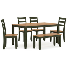 Load image into Gallery viewer, Gesthaven Dining Table with 4 Chairs and Bench (green)
