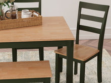 Load image into Gallery viewer, Gesthaven Dining Table with 4 Chairs and Bench (green)