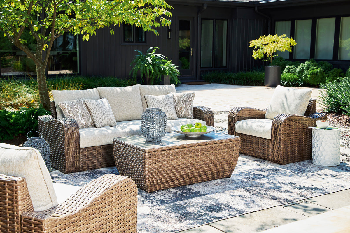 Sandy Bloom Outdoor Sofa with Cushion Ashley HomeStore