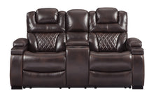 Load image into Gallery viewer, Warnerton Power Reclining Loveseat with Console and Adj Head