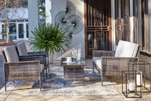 Load image into Gallery viewer, Lainey 4 Piece Outdoor Chat Set Two-tone Gray