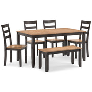 Gesthaven Dining Table with 4 Chairs and Bench