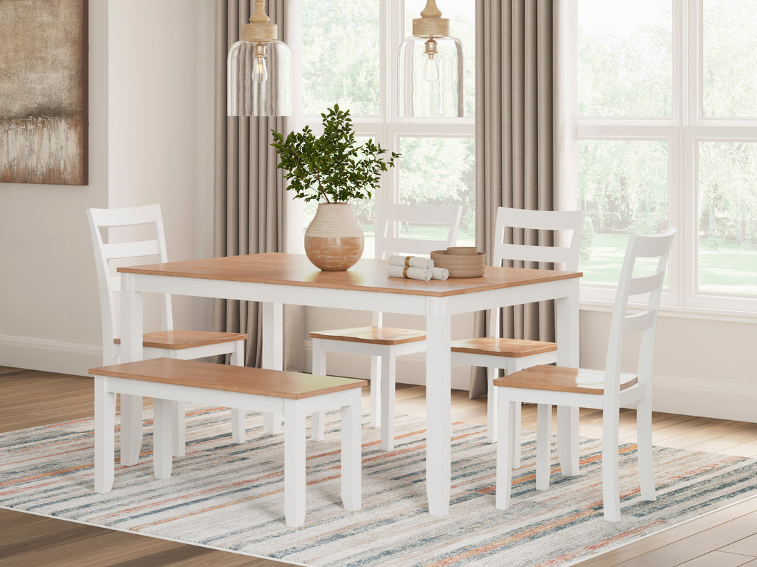 Gesthaven Dining Table with 4 Chairs and Bench