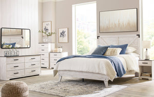 Shawburn Queen Panel Platform Bed with 2 Nightstands