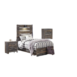 Drystan Twin Panel Bed with 2 Nightstands