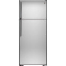 Load image into Gallery viewer, GE® 18 Cu. Ft. Top-Freezer Refrigerator Stainless Steel
