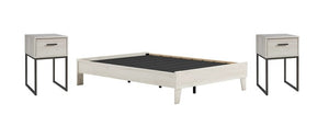 Socalle Queen Platform Bed with 2 Nightstands