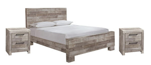 Effie King Panel Bed with 2 Nightstands