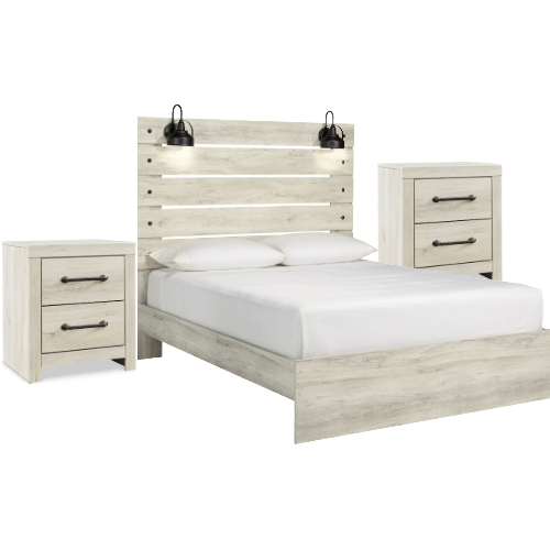 Cambeck Queen Panel Bed with 2 Nightstands