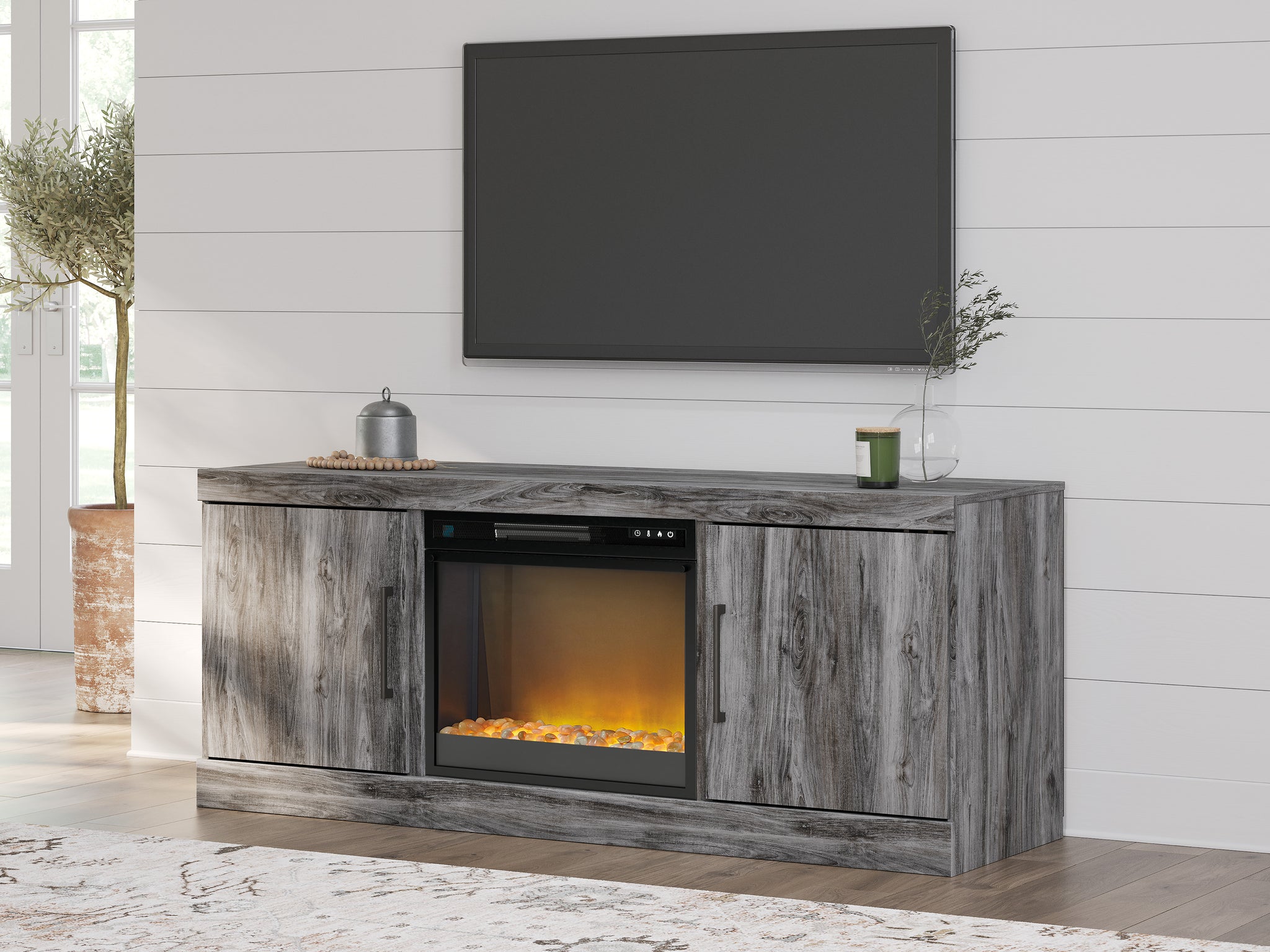 Baystorm 64 TV Stand with Electric Fireplace Ashley HomeStore