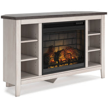 Load image into Gallery viewer, Dorrinson Corner TV Stand with Electric Fireplace

