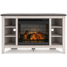Load image into Gallery viewer, Dorrinson Corner TV Stand with Electric Fireplace
