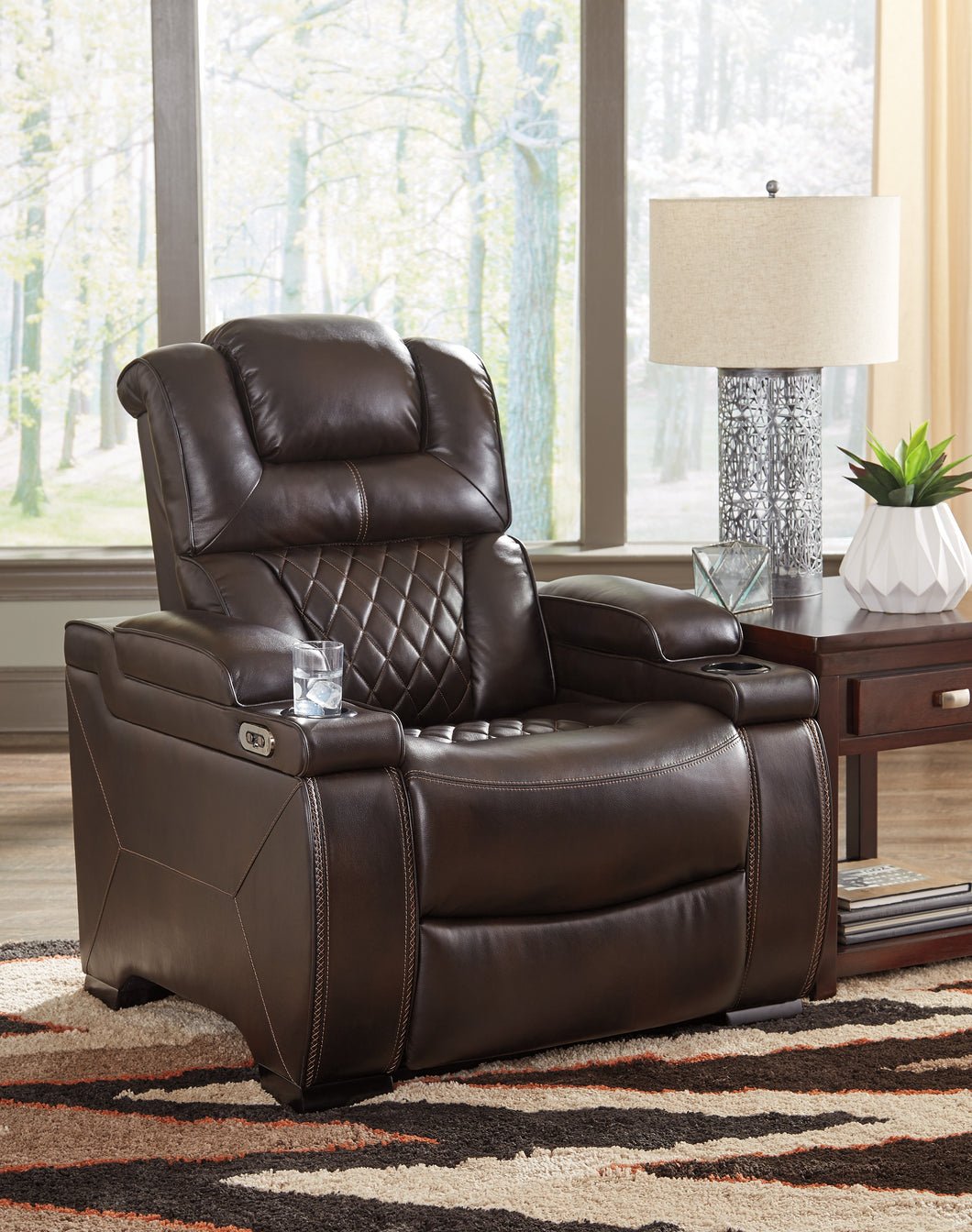 Warnerton Power Recliner with Adjustable Headrest