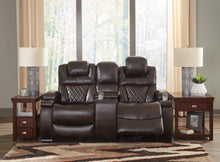 Load image into Gallery viewer, Warnerton Power Reclining Loveseat with Console and Adj Head
