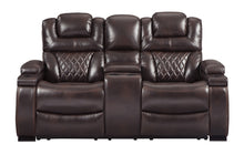 Load image into Gallery viewer, Warnerton Power Reclining Loveseat with Console and Adj Head
