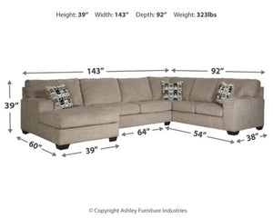 Ballinasloe 3 Piece LAF Sectional