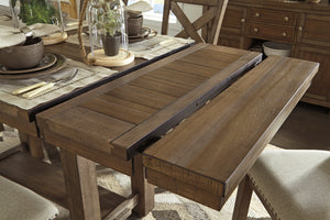 Moriville Counter Height Dining Table 4 Barstools and Bench