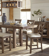 Load image into Gallery viewer, Moriville Counter Height Dining Table 4 Barstools and Bench
