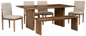 Isanti Dining Table 4 Chairs and Bench