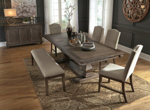 Johnelle Dining Table 4 Chairs and Bench