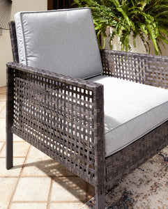 Lainey 4 Piece Outdoor Chat Set Two-tone Gray