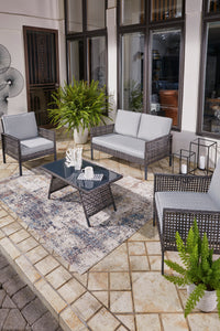 Lainey 4 Piece Outdoor Chat Set Two-tone Gray