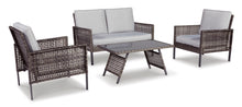 Load image into Gallery viewer, Lainey 4 Piece Outdoor Chat Set Two-tone Gray
