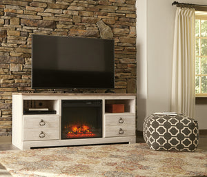 Willowton LG TV Stand With Fireplace