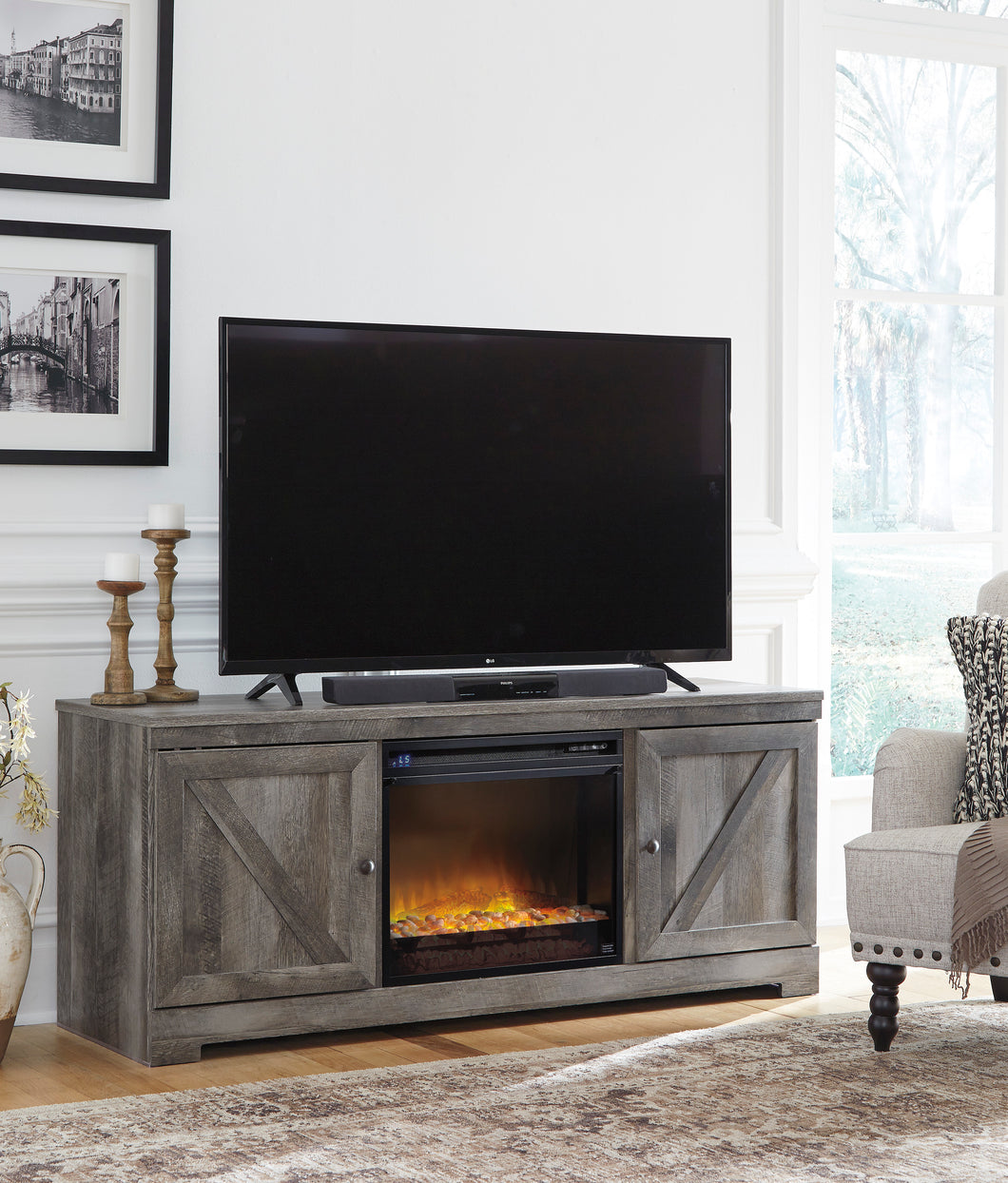 Wynnlow LG TV Stand Fireplace